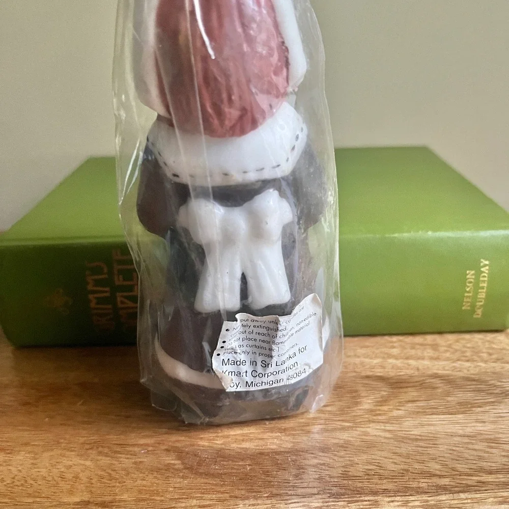 Vintage Pilgrim Girl Candle Kmart Wax Thanksgiving New Old Stock Retro Americana